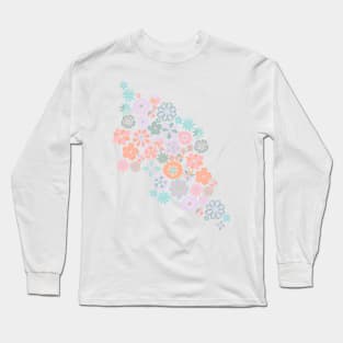 Spring Bloom: A Pastel Floral Pattern Illustration Long Sleeve T-Shirt